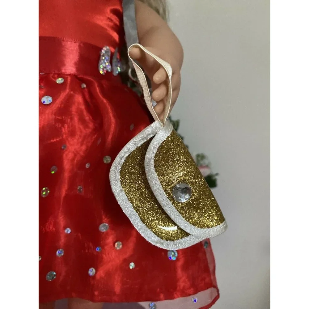 American Girl Doll Retired Accessory Gold Hand Purse Clutch Battat‎ Doll 18
